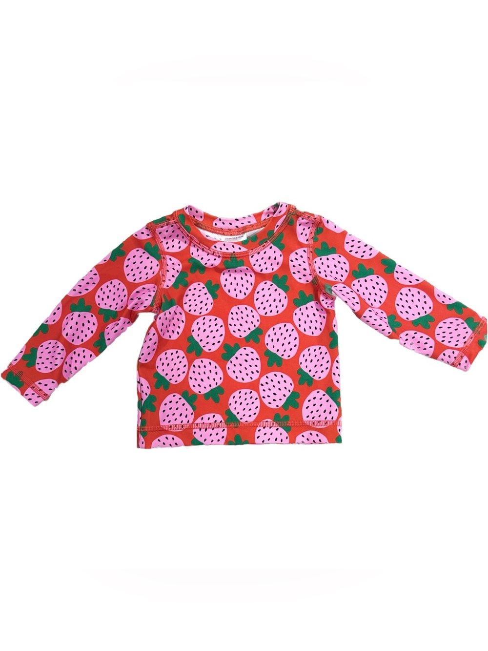 Hanna Andersson Baby Strawberry Rash Guard Swim Top 6-12 Months NWOT